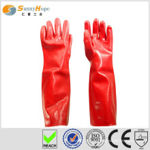 Sunnyhope interlock gauntlet voll getaucht pvc beschichtete handschuhe